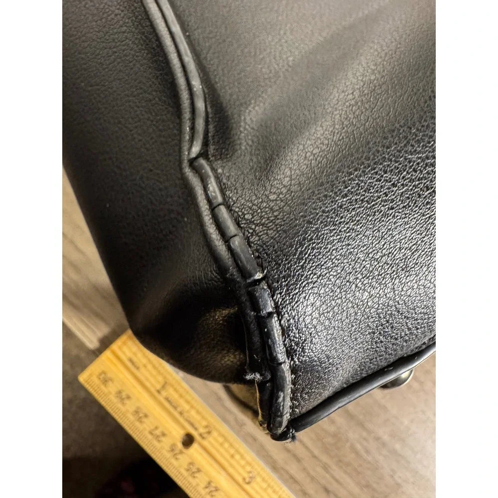 Pixie‎ Mood Greta Work Tote Bag Black Vegan Leather Laptop Briefcase Crossbody